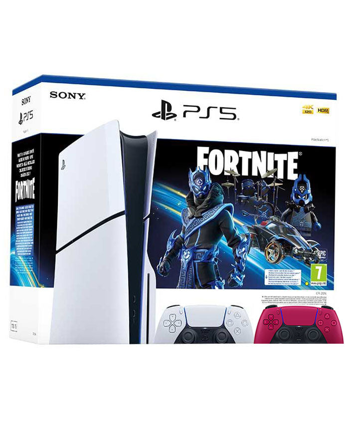 Sony PlayStation 5 PS5 Slim Fortnite + Dodatni DualSense Wireless Controller - Cosmic Red